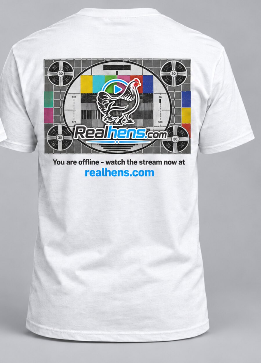 Back of the shirt: RealHens test card
